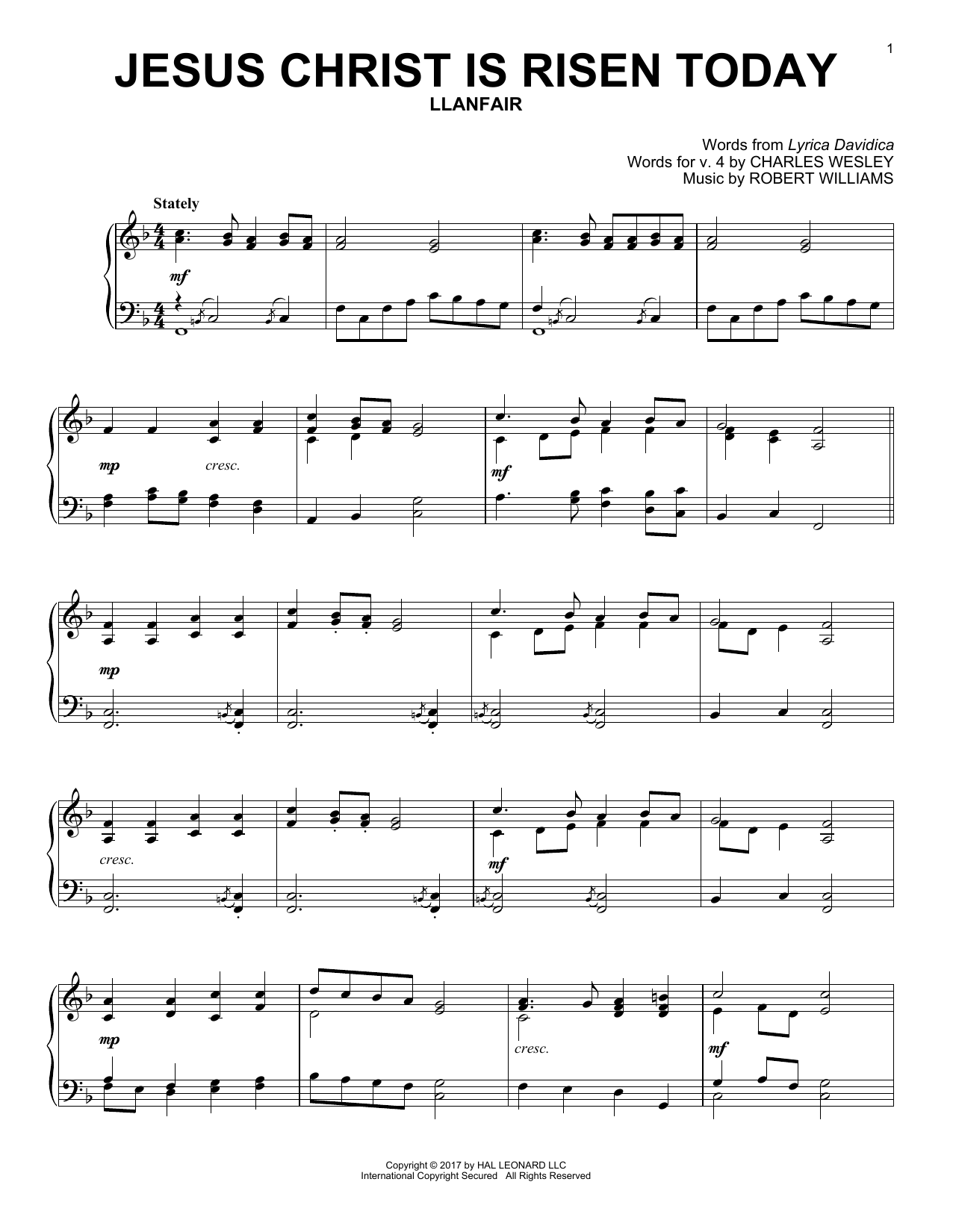 Learn to play Robert Williams Jesus Christ Is Risen Today sheet music for Piano Solo in minutes. Price: 6.9900$ Robert Williams Jesus Christ Is Risen Today sheet music notes and chords arranged for Piano Solo