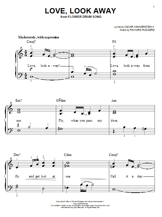 Rodgers & Hammerstein Love, Look Away sheet music notes and chords. Download Printable PDF.