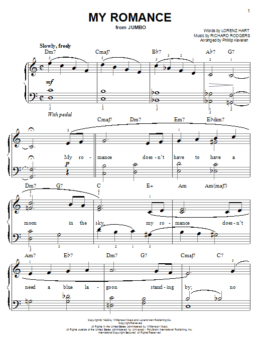 Rodgers & Hart My Romance sheet music notes and chords. Download Printable PDF.