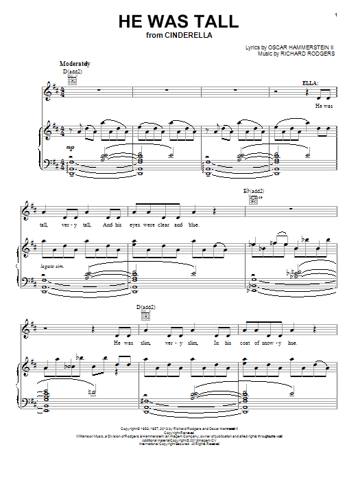 Learn to play Rodgers & Hammerstein He Was Tall sheet music for Piano, Vocal & Guitar (Right-Hand Melody) in minutes. Rodgers & Hammerstein He Was Tall sheet music notes and chords. Download Printable PDF.