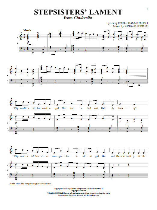 Rodgers & Hammerstein Stepsisters' Lament sheet music notes and chords. Download Printable PDF.