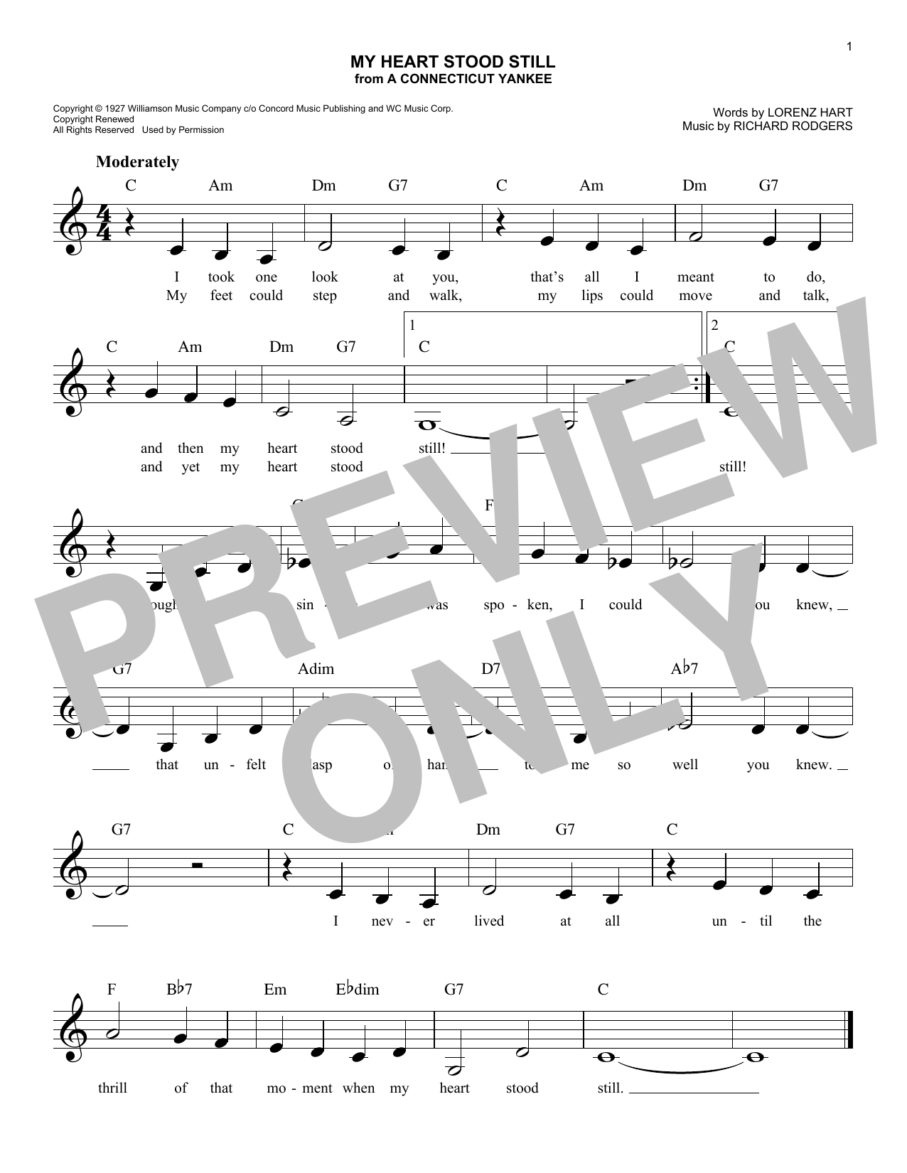 Learn to play Rodgers & Hart My Heart Stood Still (from A Connecticut Yankee) sheet music for Easy Lead Sheet / Fake Book in minutes. Price: 5.9900$ Rodgers & Hart My Heart Stood Still (from A Connecticut Yankee) sheet music notes and chords arranged for Easy Lead Sheet / Fake Book