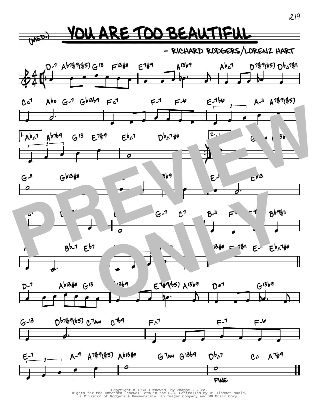Learn to play Rodgers & Hart You Are Too Beautiful (arr. David Hazeltine) sheet music for Real Book – Enhanced Chords in minutes. Price: 5.9900$ Rodgers & Hart You Are Too Beautiful (arr. David Hazeltine) sheet music notes and chords arranged for Real Book – Enhanced Chords