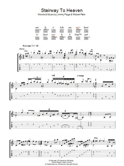Rodrigo y Gabriela "Stairway To Heaven" Sheet Music PDF Chords | Latin Score Guitar Download Printable. 43112