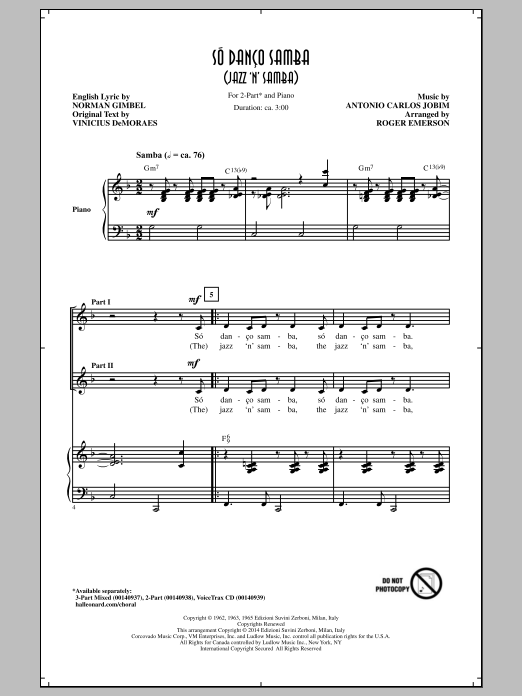 Roger Emerson Jazz 'N' Samba sheet music notes and chords. Download Printable PDF.