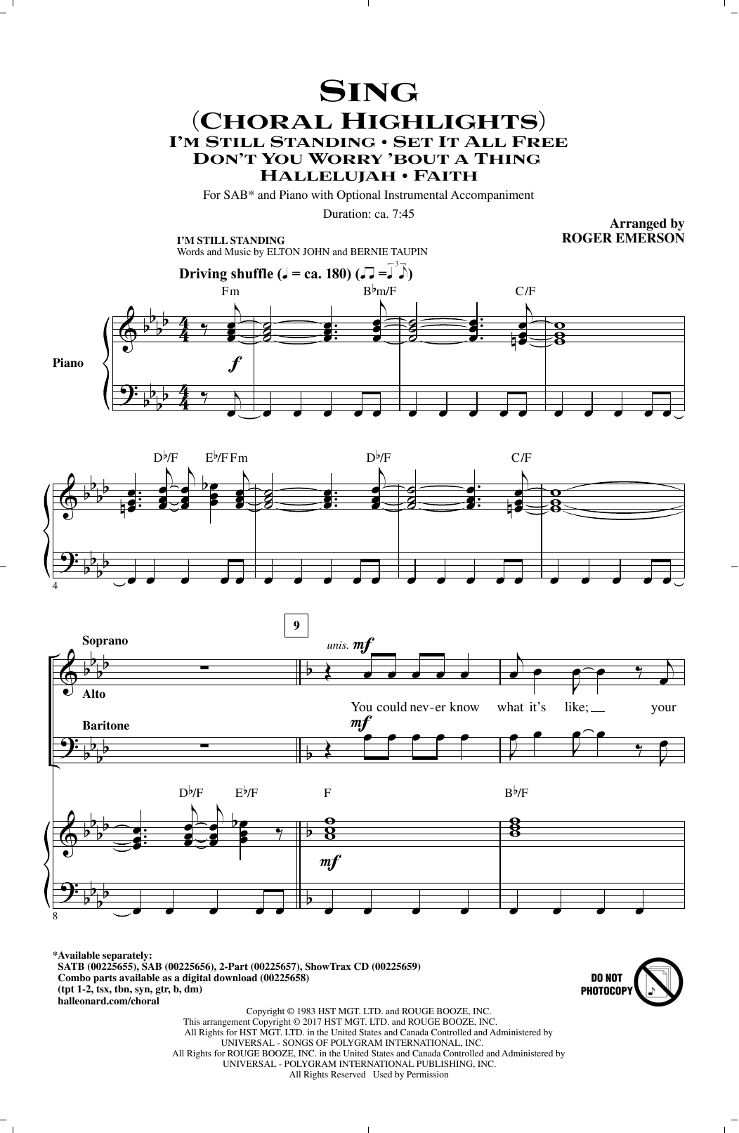 Learn to play Roger Emerson Sing (Choral Highlights) sheet music for 2-Part Choir in minutes. Roger Emerson Sing (Choral Highlights) sheet music notes and chords. Download Printable PDF.