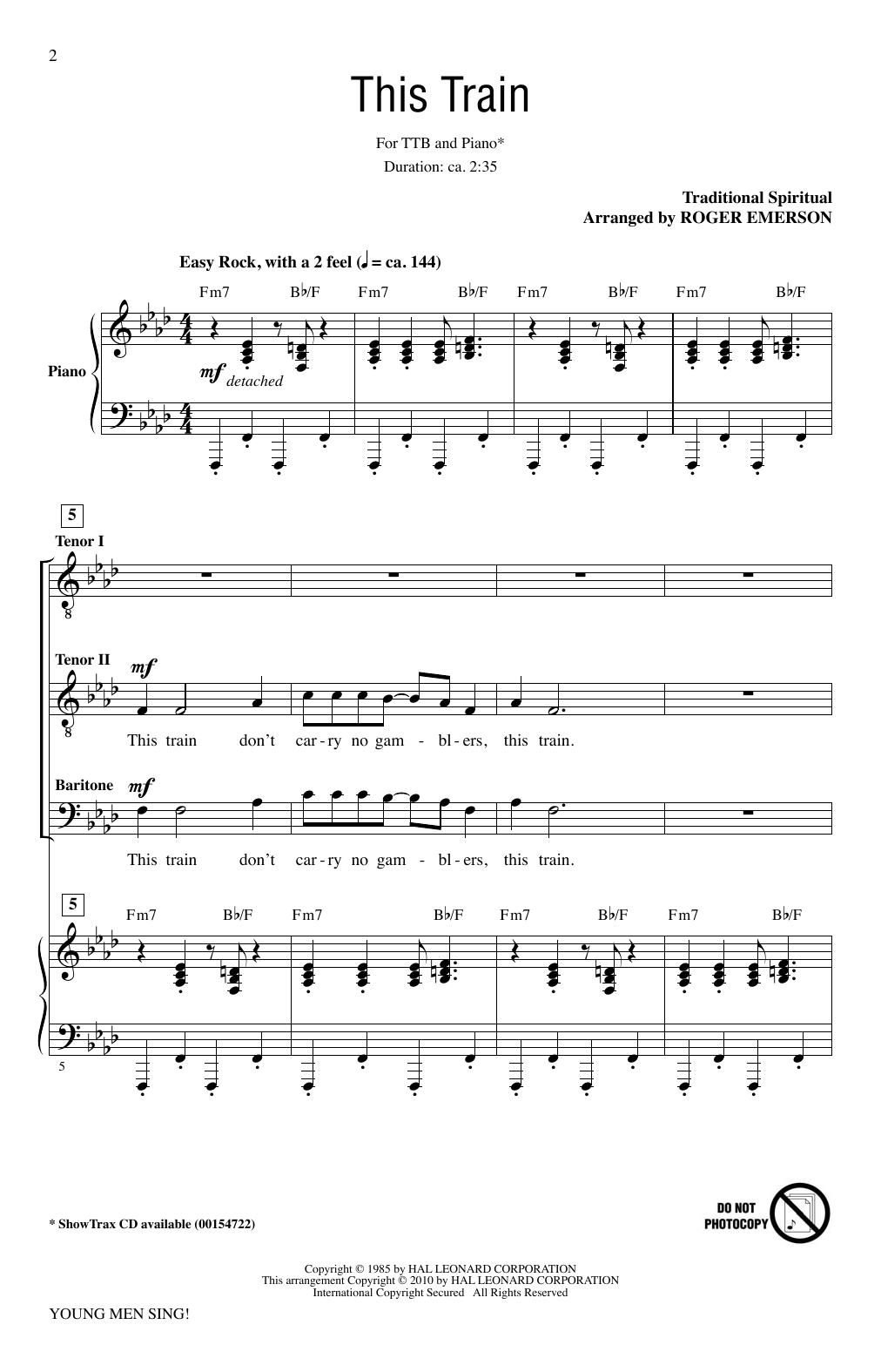 Learn to play Roger Emerson Young Men Sing (Collection) sheet music for TTBB Choir in minutes. Price: 4.7900$ Roger Emerson Young Men Sing (Collection) sheet music notes and chords arranged for TTBB Choir