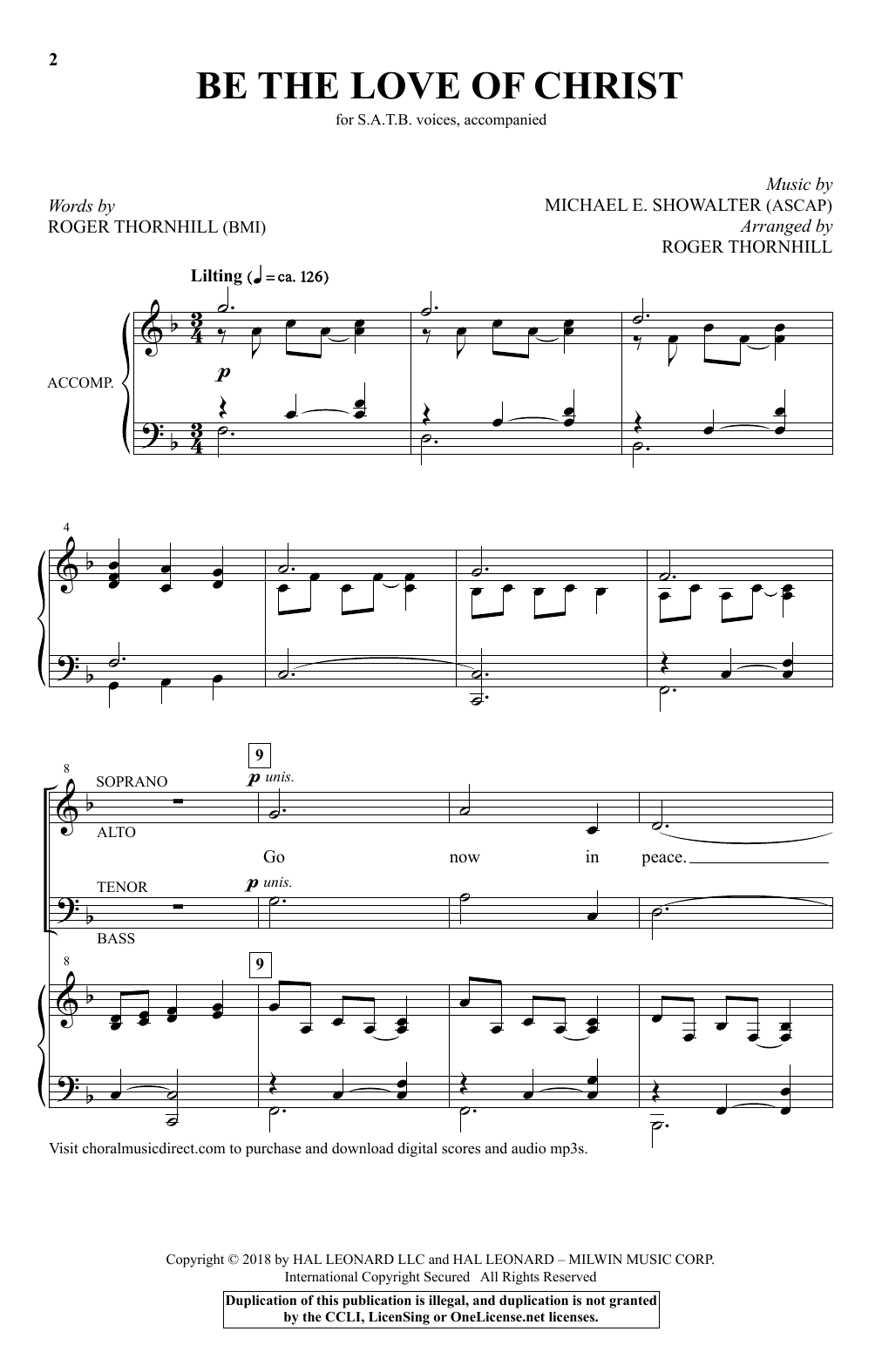 Learn to play Roger Thornhill Be The Love Of Christ sheet music for SATB Choir in minutes. Price: 3.9900$ Roger Thornhill Be The Love Of Christ sheet music notes and chords arranged for SATB Choir