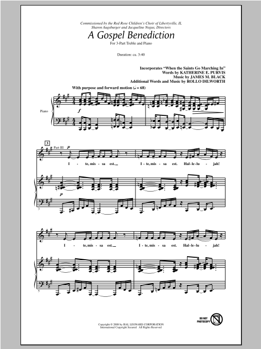 James M. Black A Gospel Benediction (arr. Rollo Dilworth) sheet music notes and chords. Download Printable PDF.