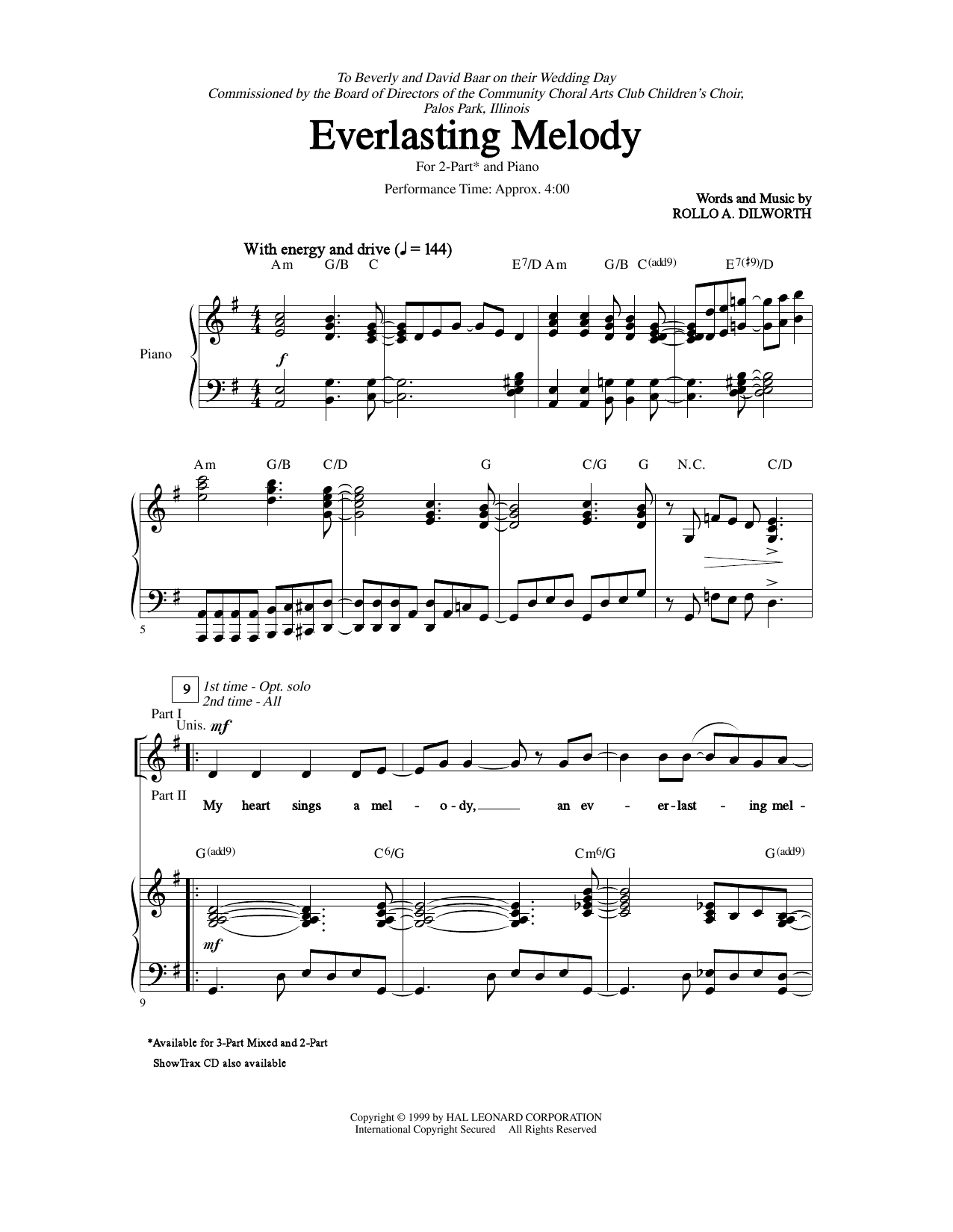 Rollo Dilworth Everlasting Melody sheet music notes and chords. Download Printable PDF.