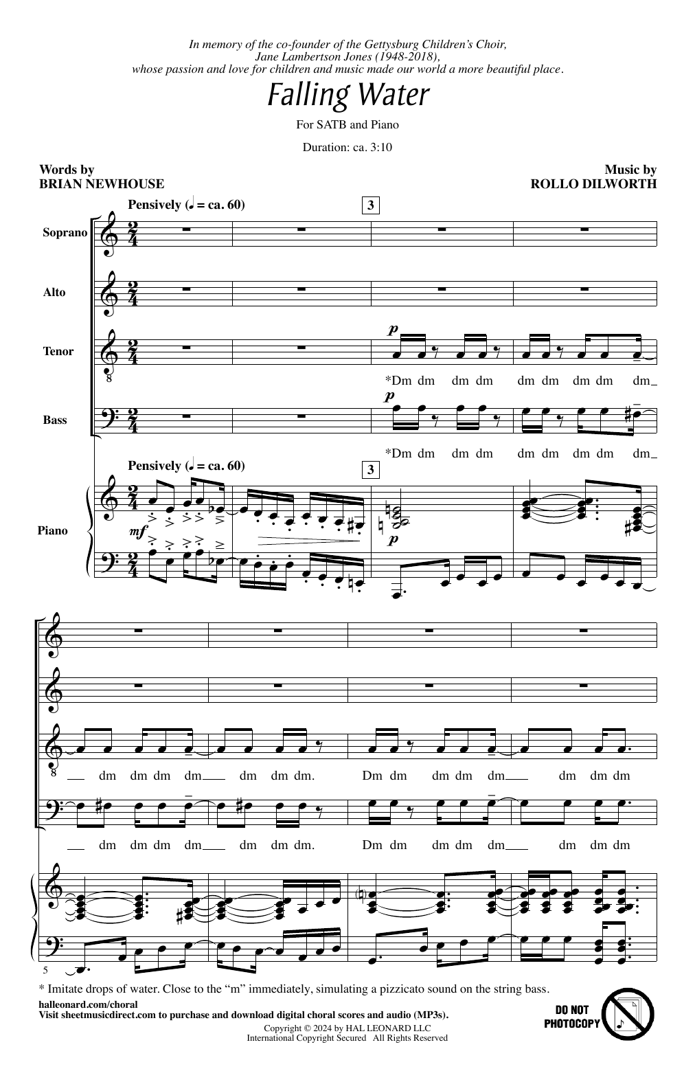 Rollo Dilworth Falling Water sheet music notes and chords. Download Printable PDF.