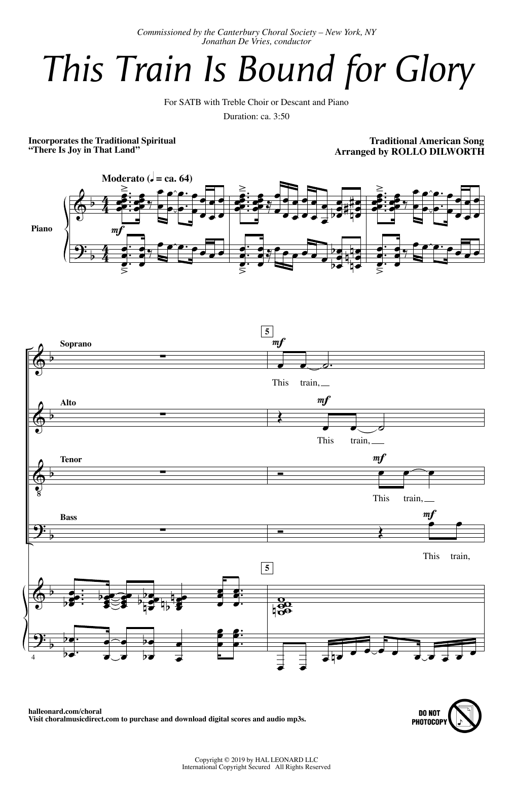 Rollo Dilworth This Train Is Bound For Glory sheet music notes and chords arranged for SATB Choir