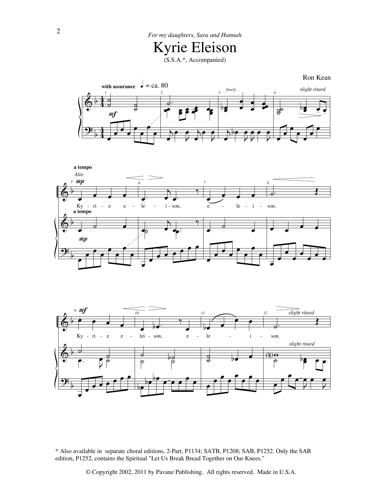 Ron Kean American Mass sheet music notes and chords. Download Printable PDF.