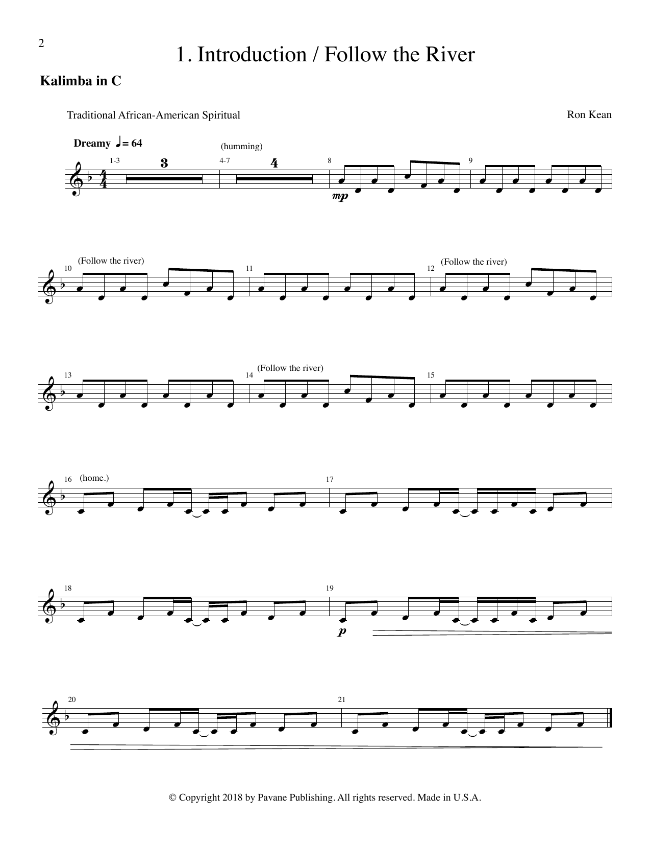 Learn to play Ron Kean The Journey of Harriet Tubman (for SATB) - Kalimba sheet music for Choir Instrumental Pak in minutes. Price: 16.9700$ Ron Kean The Journey of Harriet Tubman (for SATB) - Kalimba sheet music notes and chords arranged for Choir Instrumental Pak