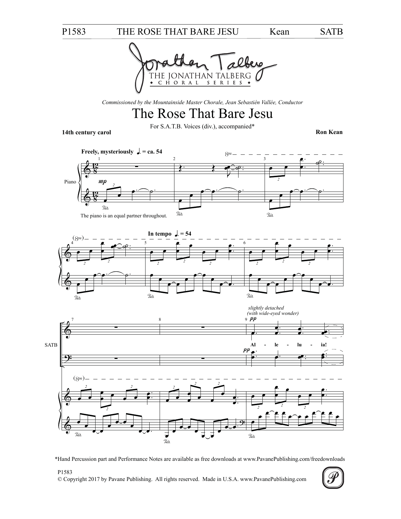 Learn to play Ron Kean The Rose that Bare Jesu sheet music for SATB Choir in minutes. Price: 3.9900$ Ron Kean The Rose that Bare Jesu sheet music notes and chords arranged for SATB Choir