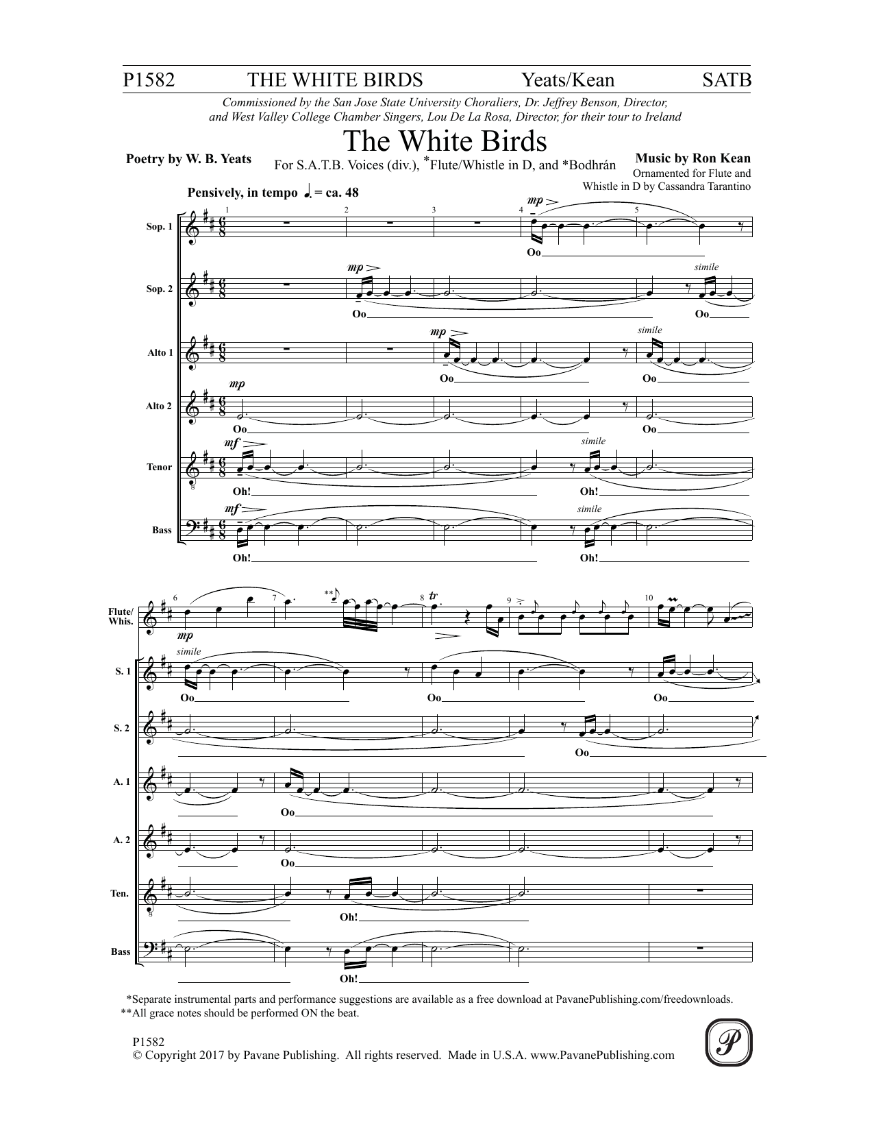 Ron Kean The White Birds sheet music notes and chords. Download Printable PDF.