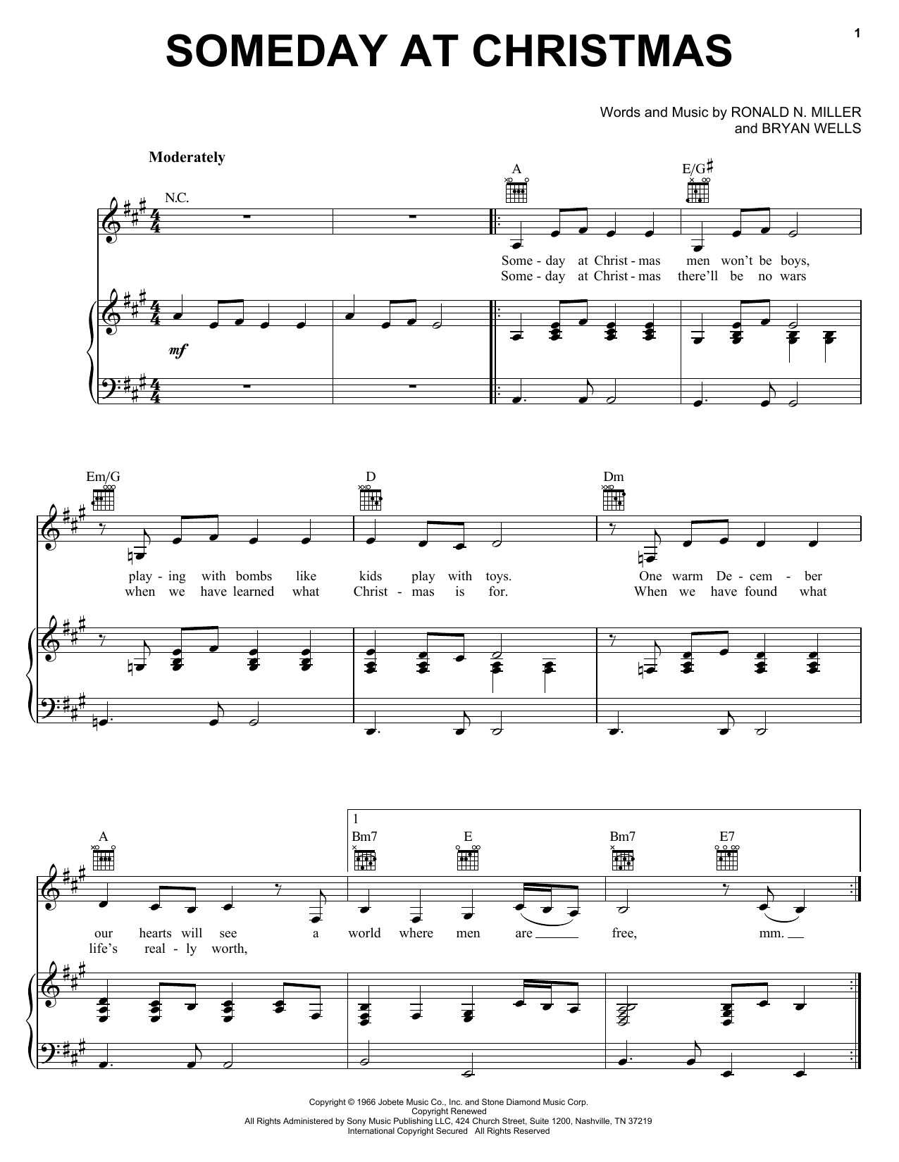 Learn to play Ronald N. Miller Someday At Christmas sheet music for Easy Guitar in minutes. Ronald N. Miller Someday At Christmas sheet music notes and chords. Download Printable PDF.