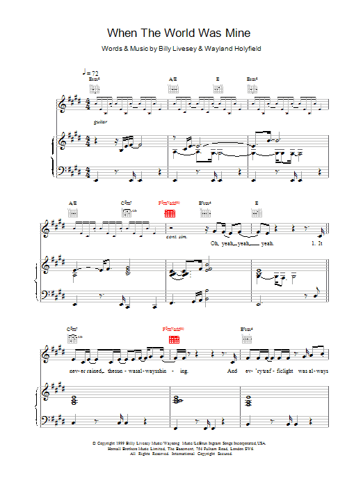 Learn to play Ronan Keating When The World Was Mine sheet music for Piano, Vocal & Guitar in minutes. Ronan Keating When The World Was Mine sheet music notes and chords