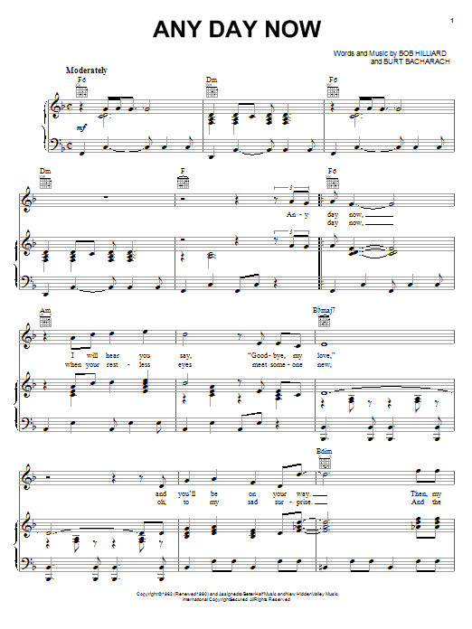 Ronnie Milsap Any Day Now sheet music notes and chords. Download Printable PDF.