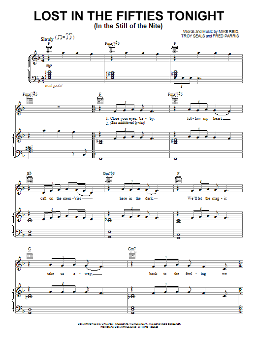 Learn to play Ronnie Milsap Lost In The Fifties Tonight (In The Still Of The Nite) sheet music for Easy Piano in minutes. Price: 6.9900$ Ronnie Milsap Lost In The Fifties Tonight (In The Still Of The Nite) sheet music notes and chords arranged for Easy Piano
