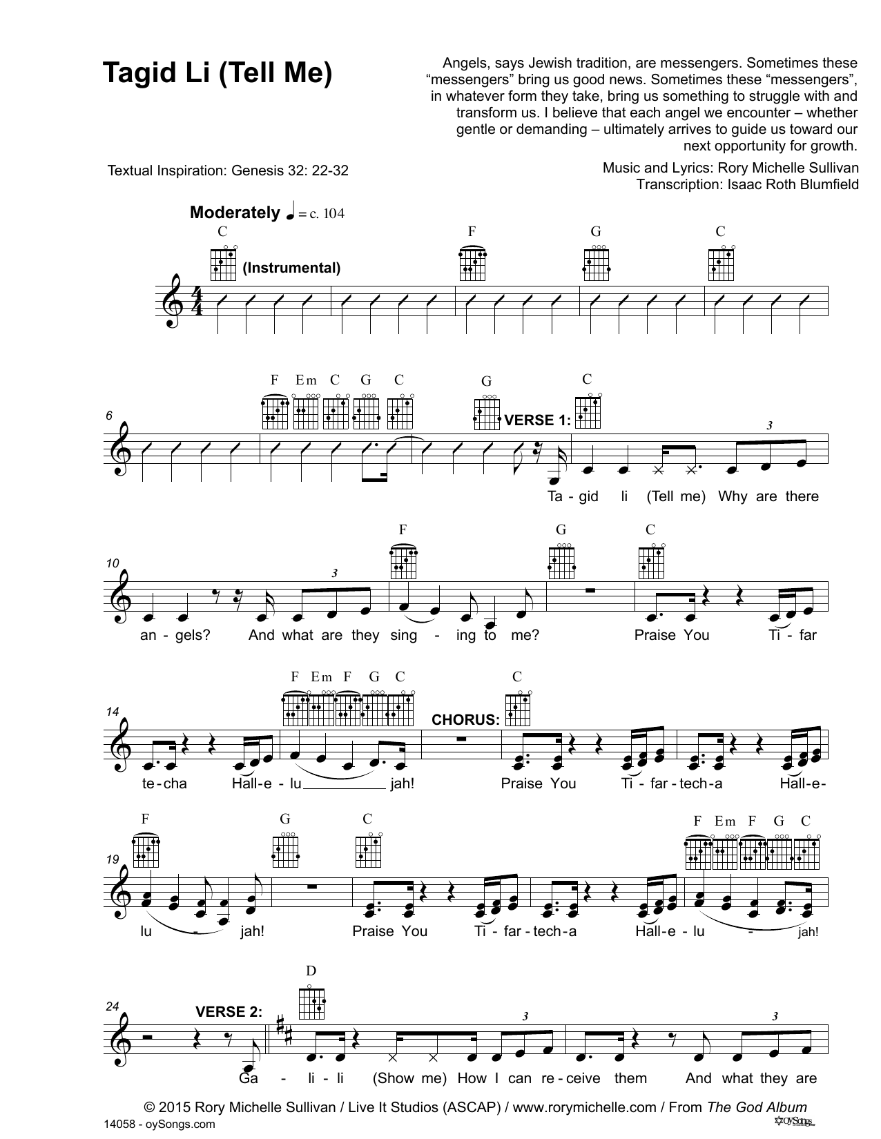 Learn to play Rory Michelle Sullivan Tagid Li sheet music for Lead Sheet / Fake Book in minutes. Price: 5.9900$ Rory Michelle Sullivan Tagid Li sheet music notes and chords arranged for Lead Sheet / Fake Book