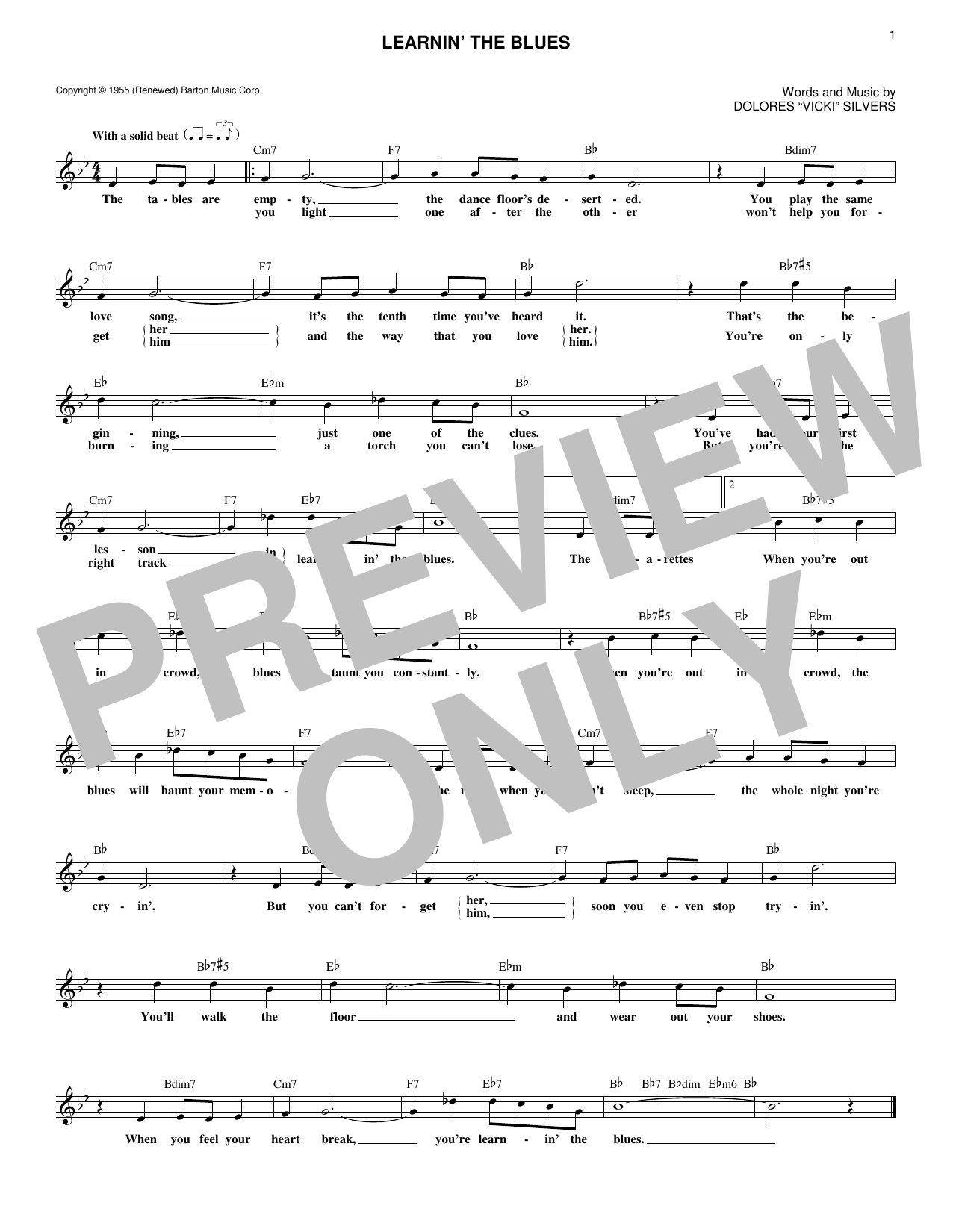 Rosemary Clooney Learnin' The Blues sheet music notes and chords. Download Printable PDF.