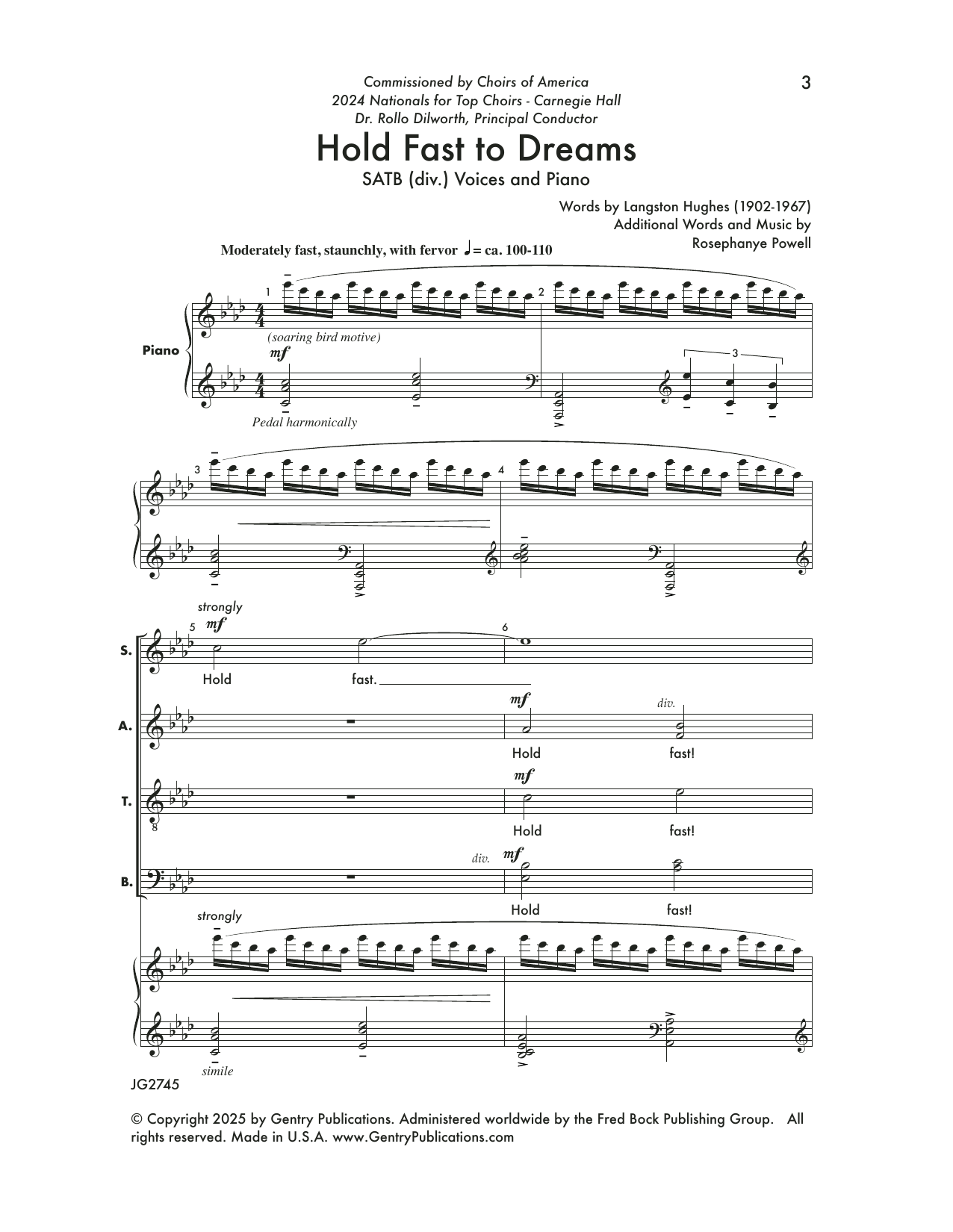 Rosephanye Powell Hold Fast to Dreams sheet music notes and chords. Download Printable PDF.