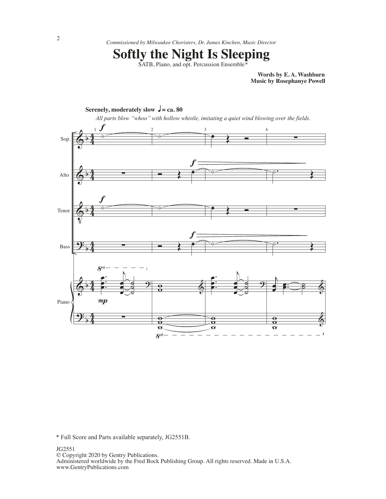 Learn to play Rosephanye Powell Softly The Night Is Sleeping sheet music for SATB Choir in minutes. Price: 3.9900$ Rosephanye Powell Softly The Night Is Sleeping sheet music notes and chords arranged for SATB Choir