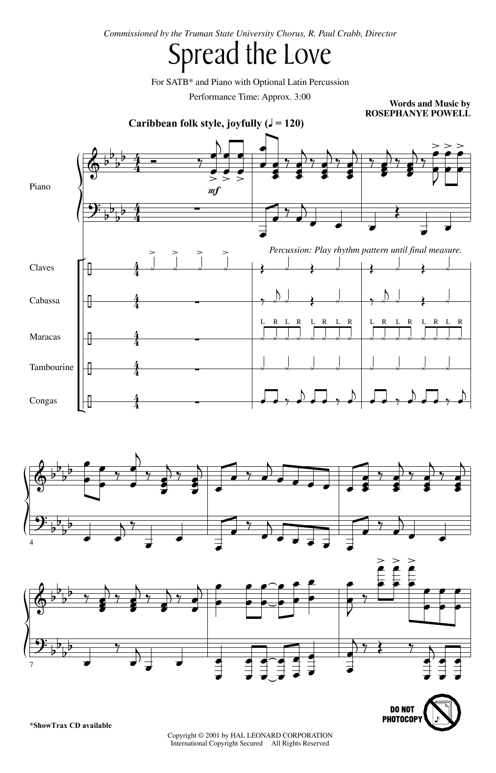 Rosephanye Powell Spread The Love sheet music notes and chords. Download Printable PDF.