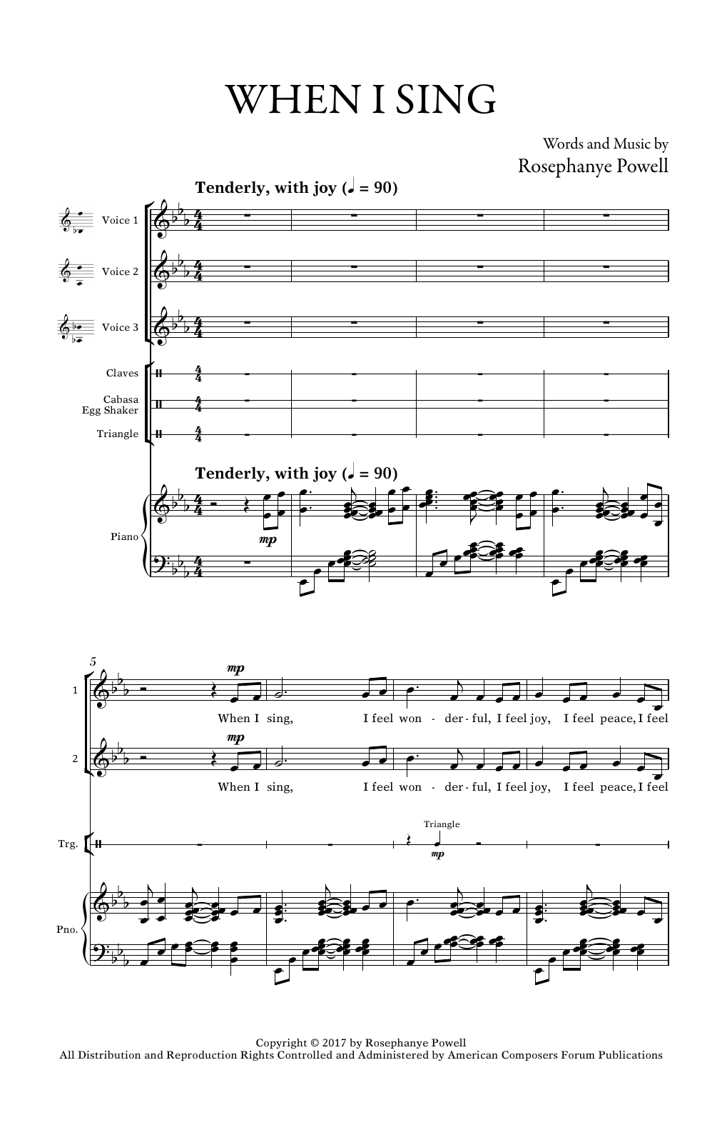 Rosephanye Powell When I Sing sheet music notes and chords. Download Printable PDF.