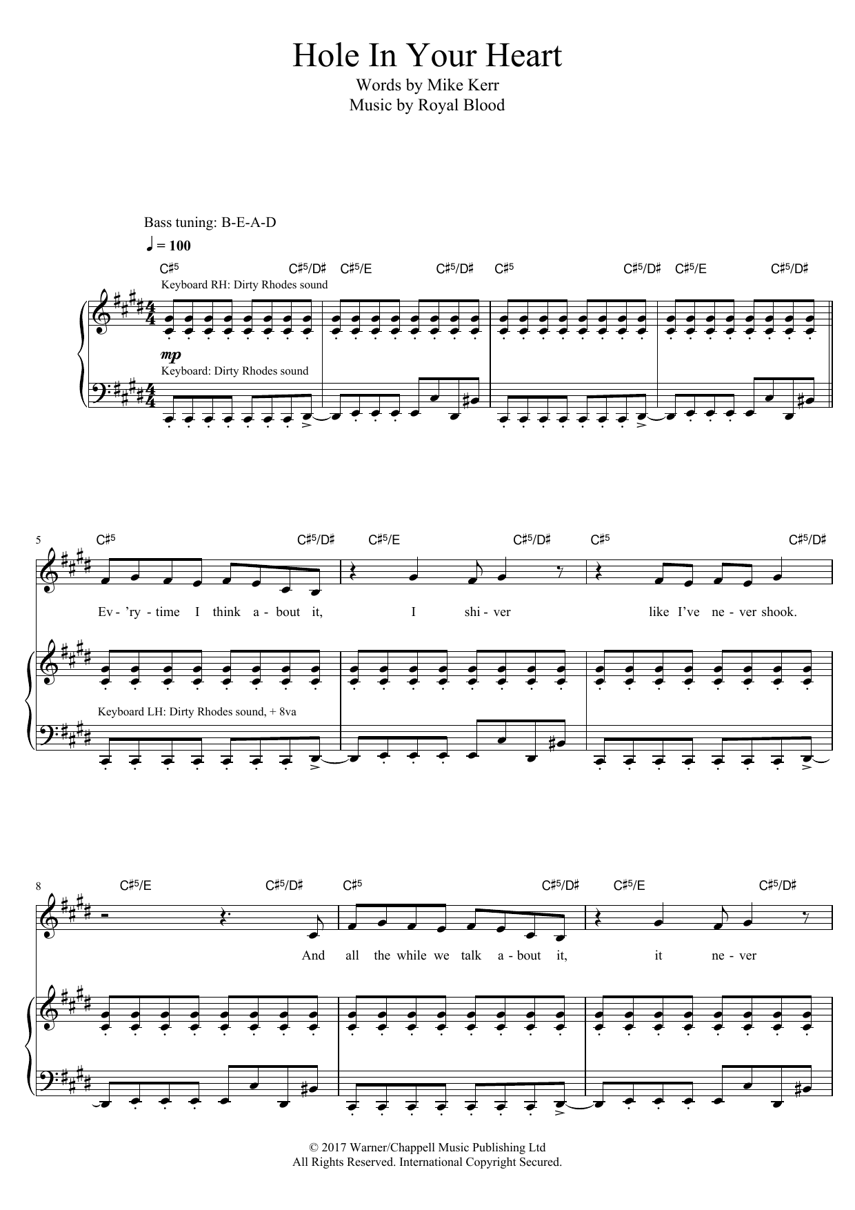 Learn to play Royal Blood Hole In Your Heart sheet music for Bass Guitar Tab in minutes. Price: 7.8900$ Royal Blood Hole In Your Heart sheet music notes and chords arranged for Bass Guitar Tab
