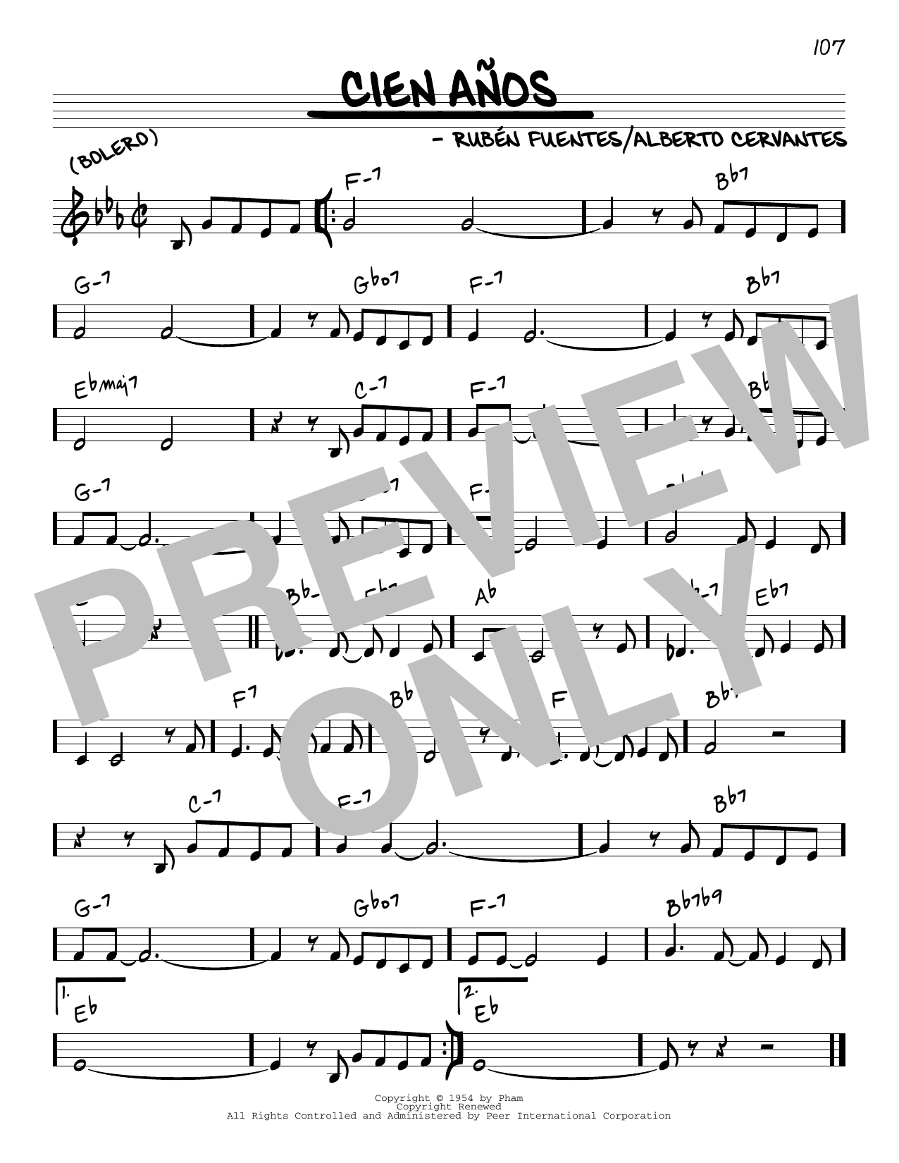 Learn to play Rubén Fuentes Cien Años sheet music for Real Book – Melody & Chords in minutes. Rubén Fuentes Cien Años sheet music notes and chords. Download Printable PDF.