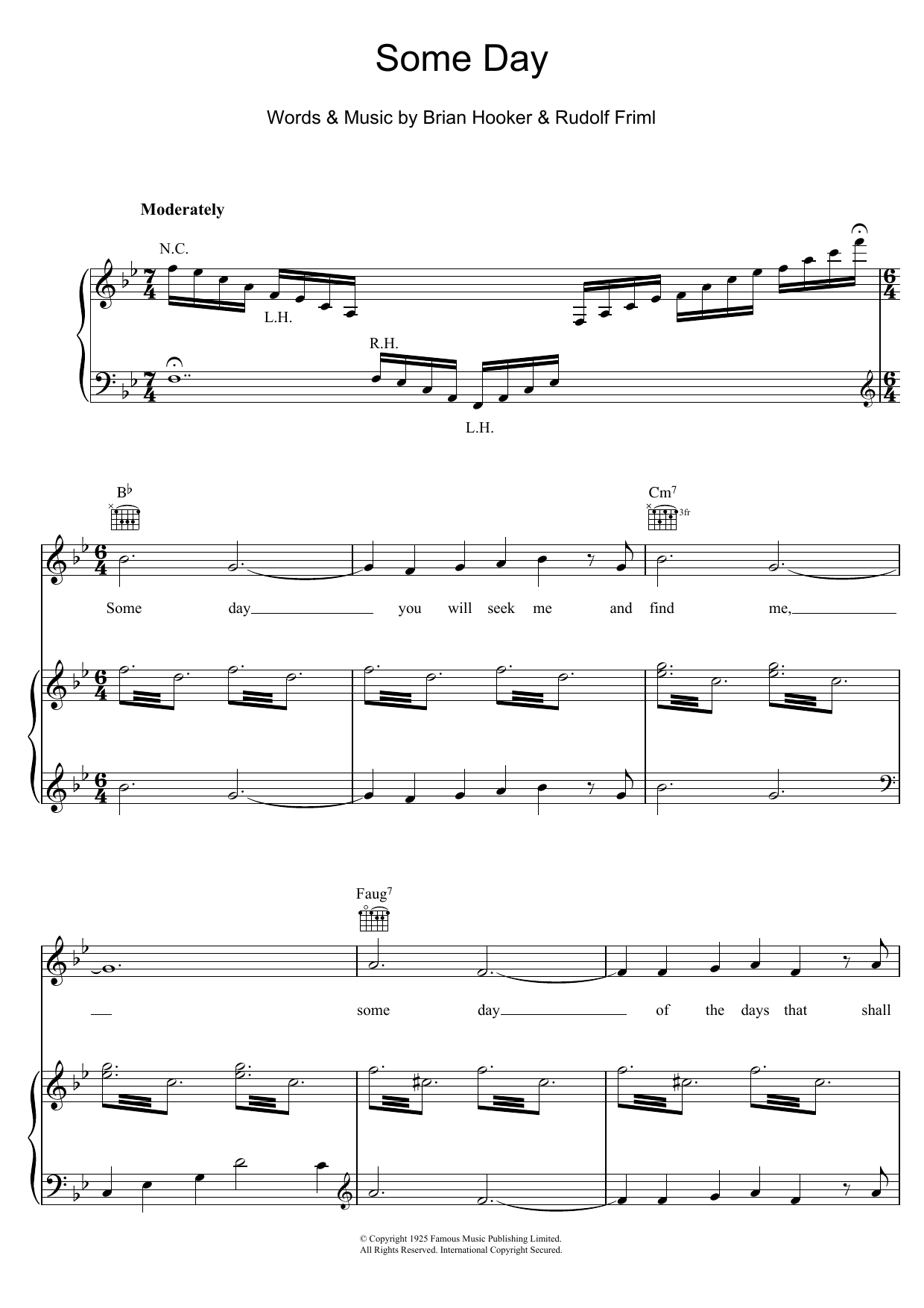 Brian Hooker Some Day sheet music notes and chords. Download Printable PDF.