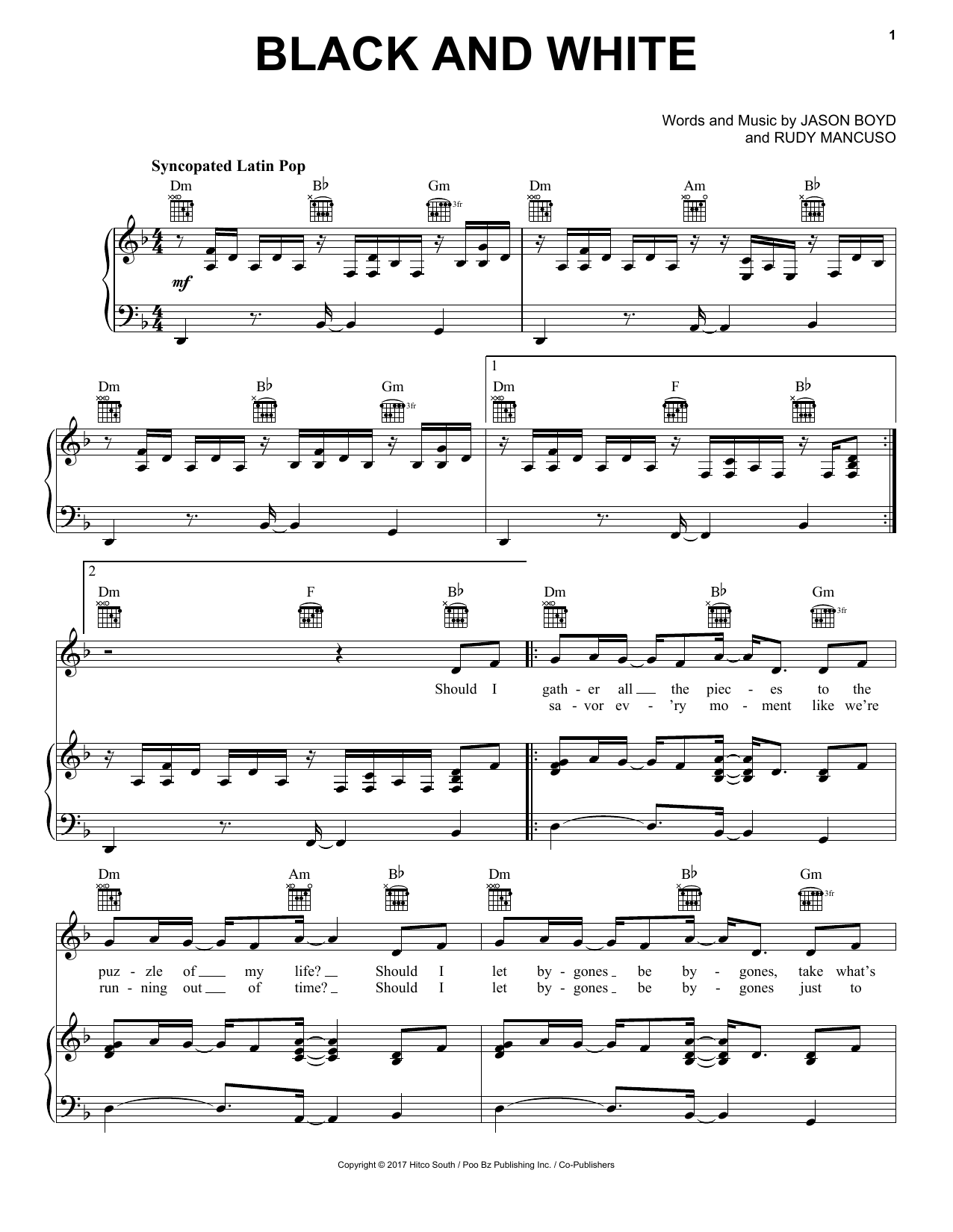 Rudy Mancuso Poo Bear Black And White Sheet Music Pdf Notes Chords Pop Score Piano Vocal Guitar Right Hand Melody Download Printable Sku 250620