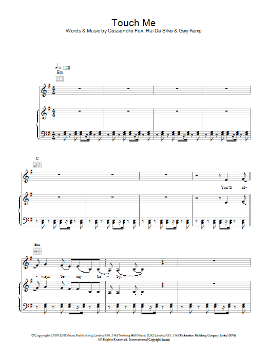 Rui Da Silva Touch Me sheet music notes and chords. Download Printable PDF.