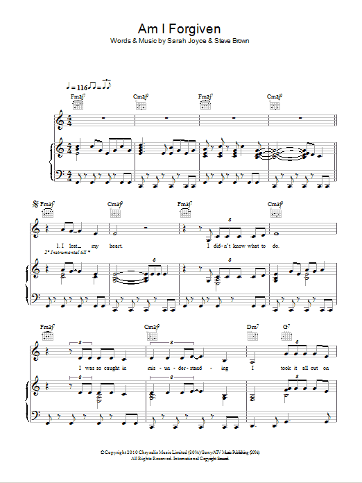 Rumer Am I Forgiven sheet music notes and chords. Download Printable PDF.