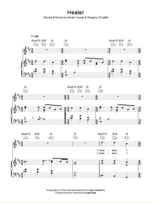 Rumer Healer sheet music notes and chords. Download Printable PDF.