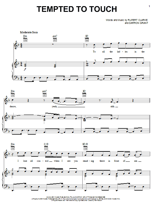 Rupee Tempted To Touch sheet music notes and chords. Download Printable PDF.