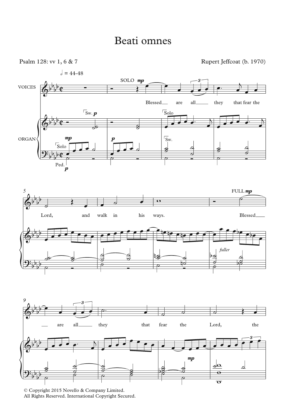 Rupert Jeffcoat Beati Omnes sheet music notes and chords. Download Printable PDF.