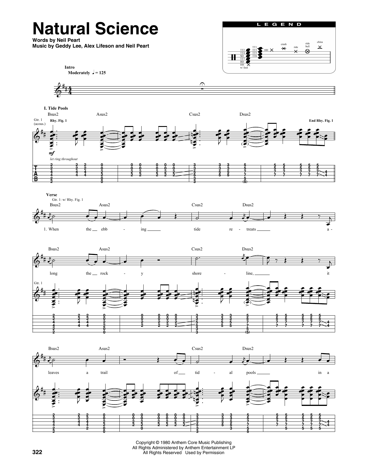 Rush Natural Science sheet music notes and chords. Download Printable PDF.