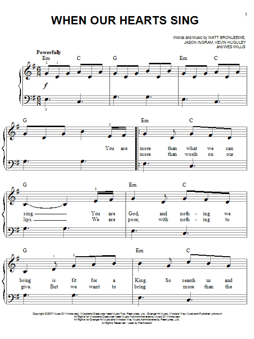 Rush Of Fools When Our Hearts Sing sheet music notes and chords. Download Printable PDF.