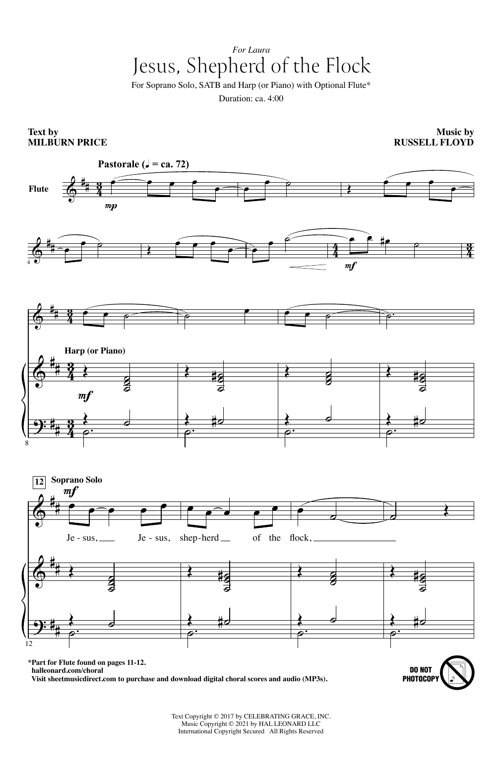 Learn to play Russell Floyd Jesus, Shepherd Of The Flock sheet music for SATB Choir in minutes. Price: 3.9900$ Russell Floyd Jesus, Shepherd Of The Flock sheet music notes and chords arranged for SATB Choir