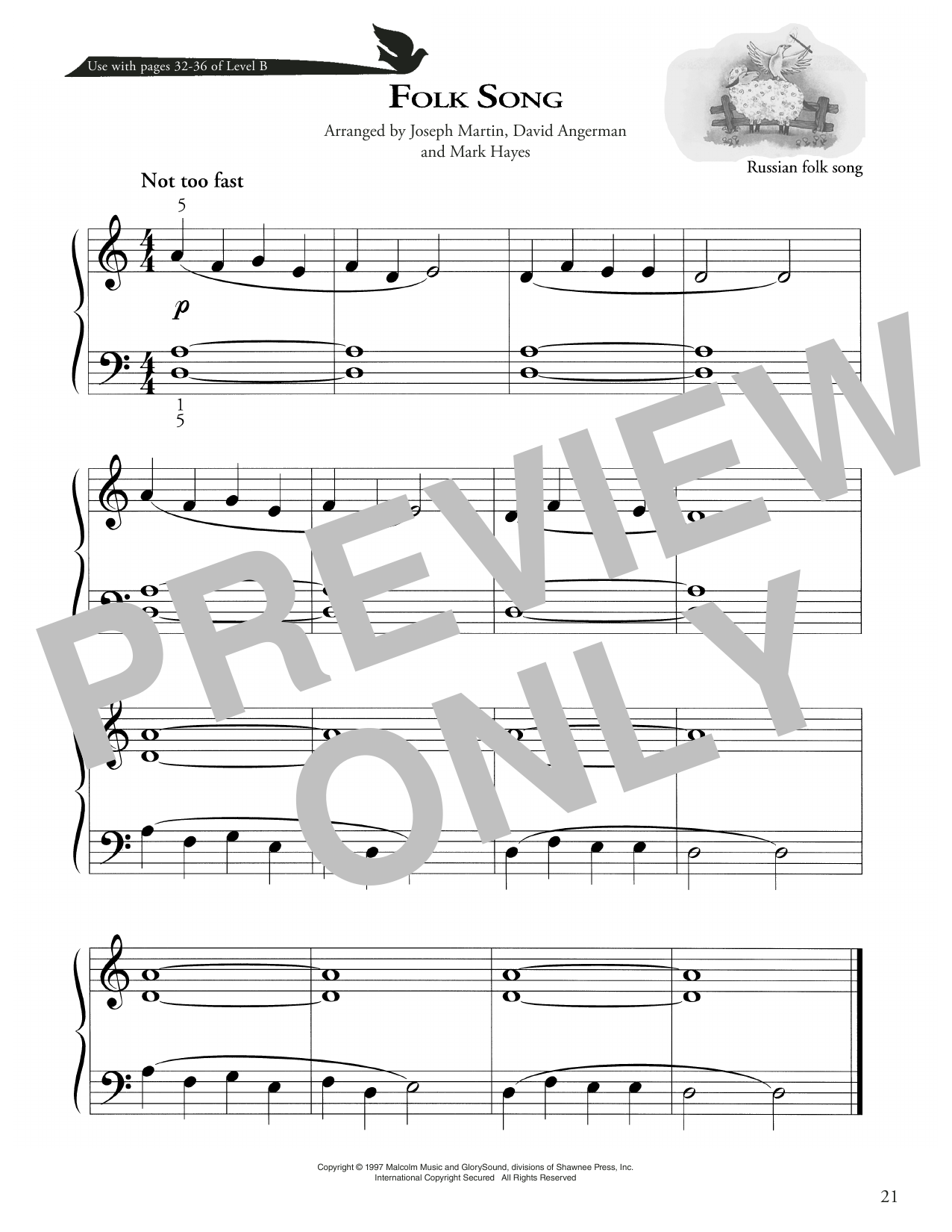 Russian Folk Song Folk Song sheet music notes and chords. Download Printable PDF.