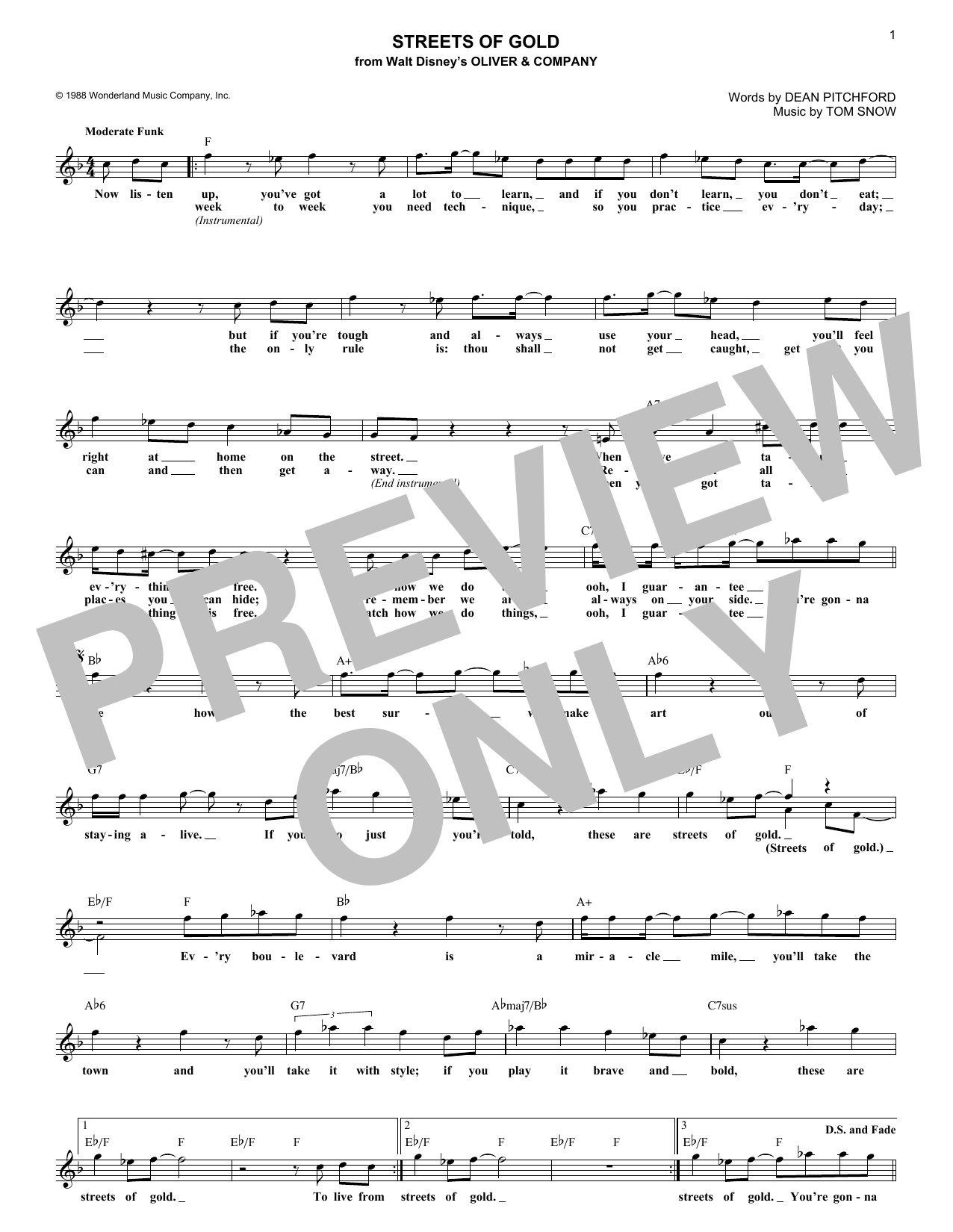 Ruth Pointer Streets Of Gold sheet music notes and chords. Download Printable PDF.