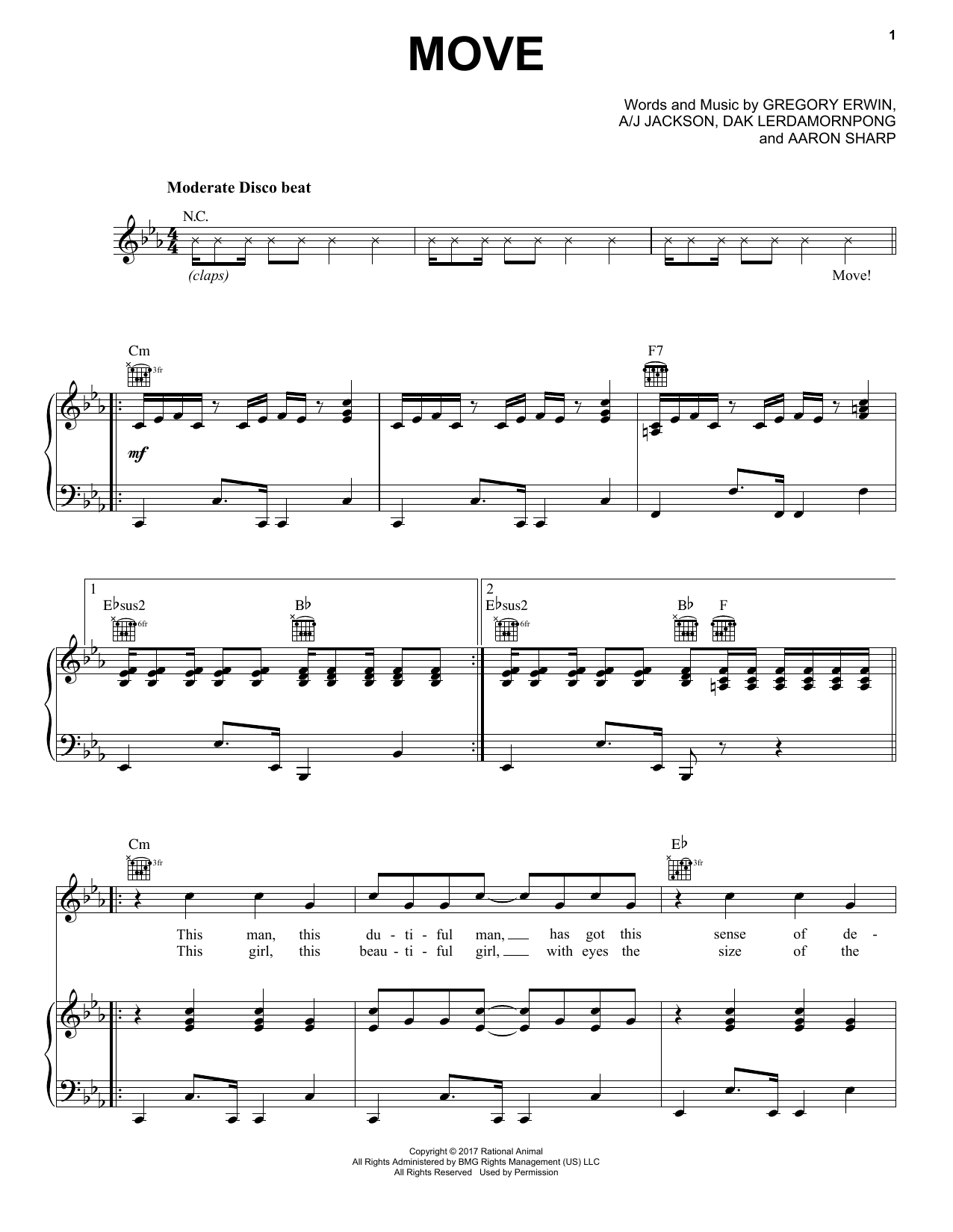 Saint Motel Move sheet music notes and chords. Download Printable PDF.