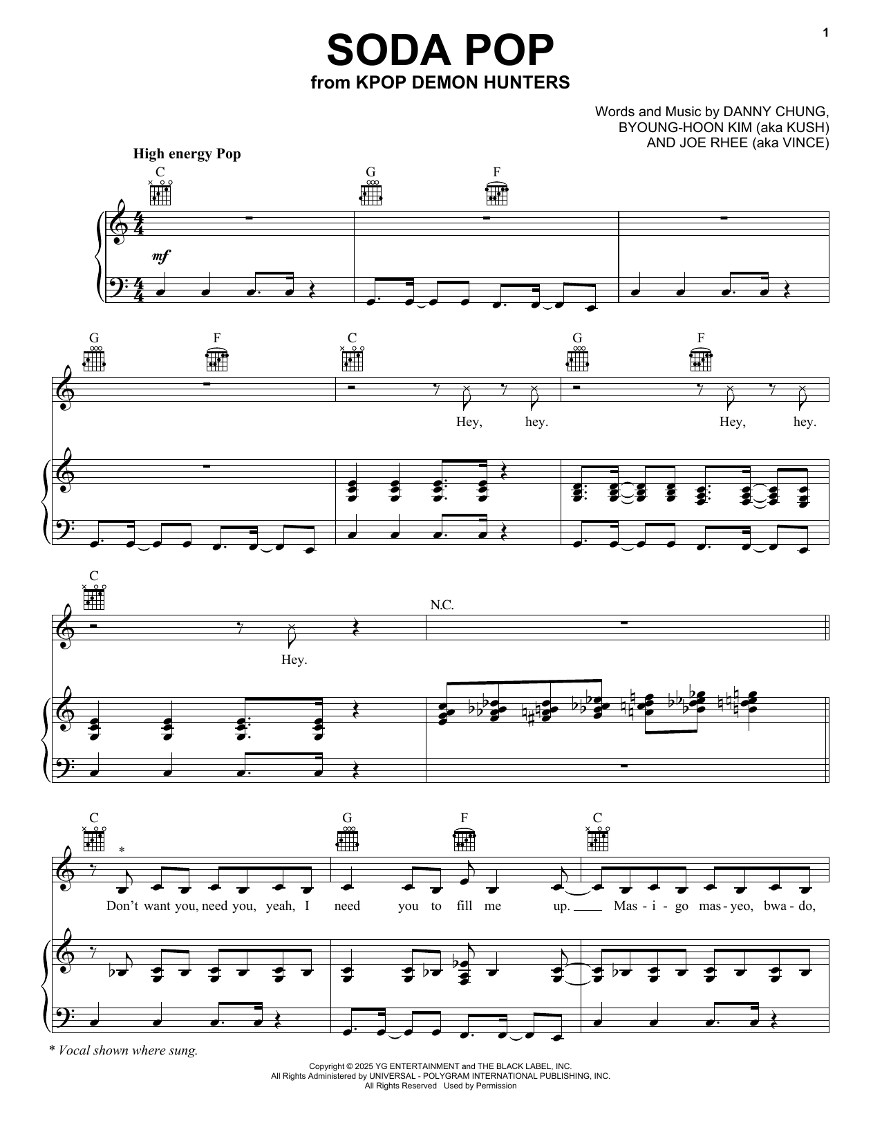 Download Soda Pop - Saja Boys | Piano, Vocal &amp; Guitar Sheet Music PDF ...