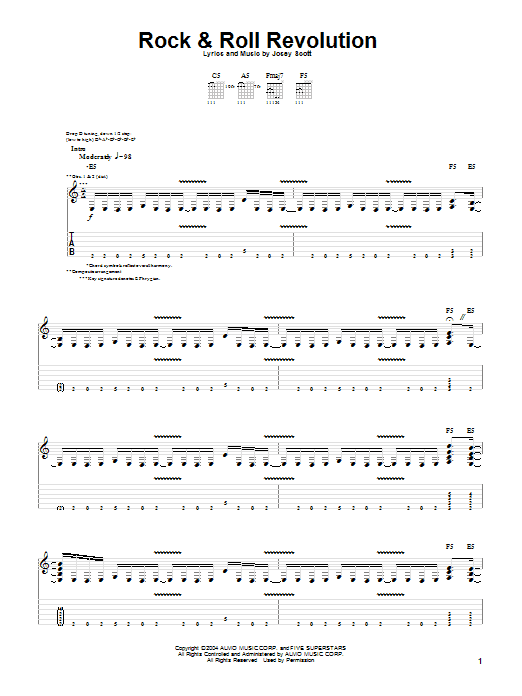 Saliva Rock & Roll Revolution sheet music notes and chords. Download Printable PDF.