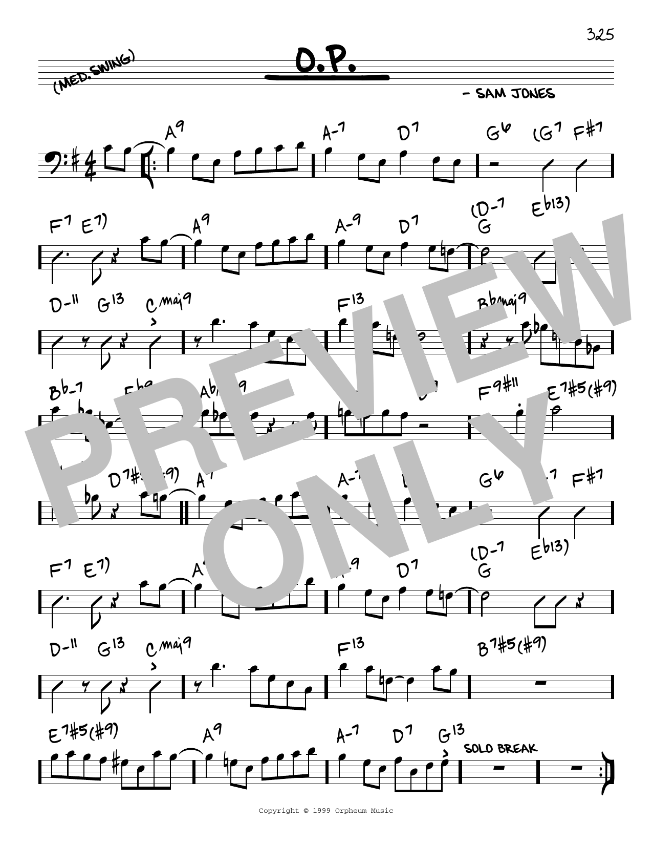 Sam Jones O.P. sheet music notes and chords. Download Printable PDF.