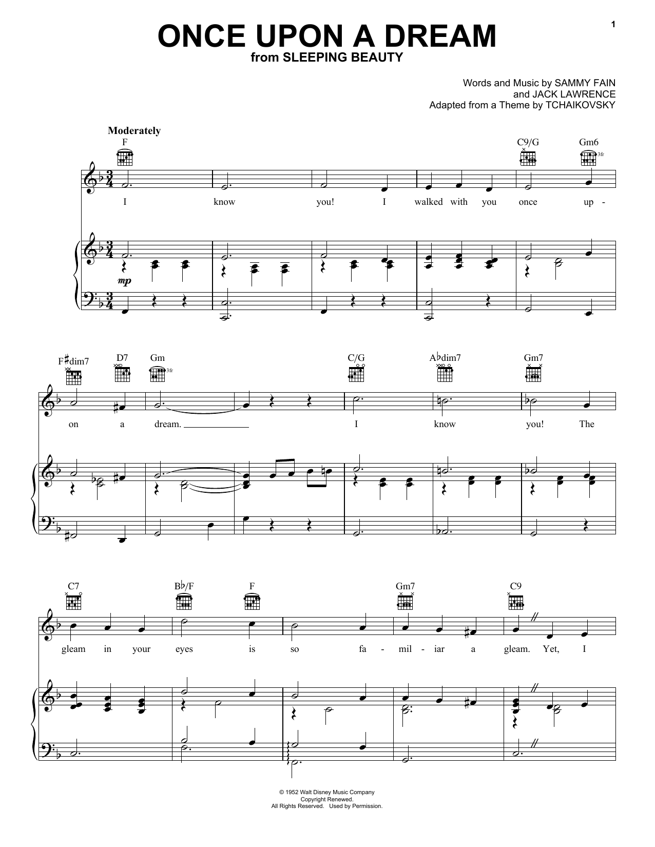 Sammy Fain Once Upon A Dream sheet music notes and chords - Download Printable PDF and start playing in minutes.
