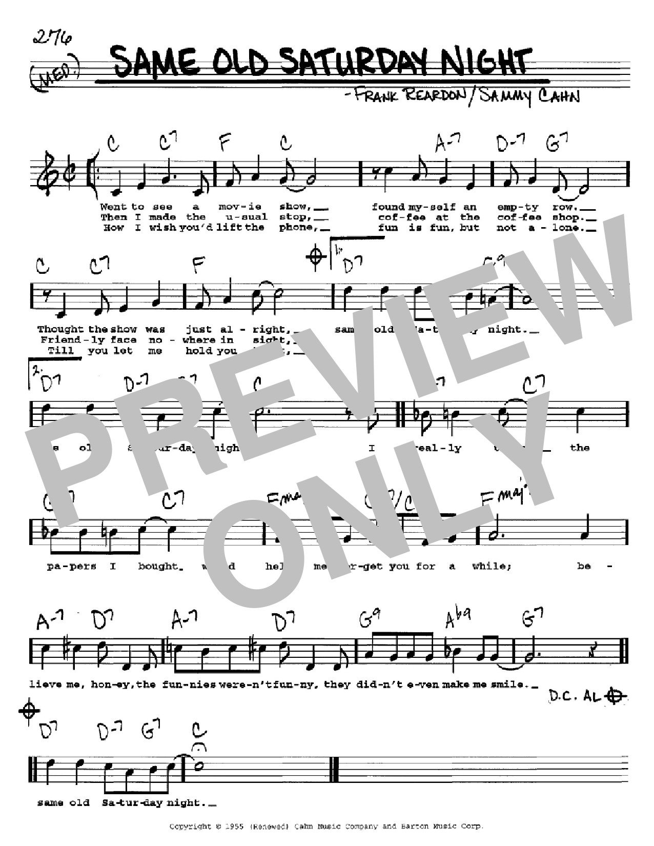 Sammy Cahn Same Old Saturday Night Sheet Music Pdf Notes Chords Jazz Score Real Book Melody Lyrics Chords C Instruments Download Printable Sku 61183 You go viciously, quietly away i'm sitting in the bedroom. sammy cahn same old saturday night sheet music notes chords download printable real book melody lyrics chords c instruments pdf score sku